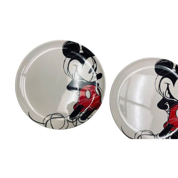 Zak Designs Disney Mickey Mouse 10" Dinner Plates 2 Collectible Red Black - Picture 3 of 5